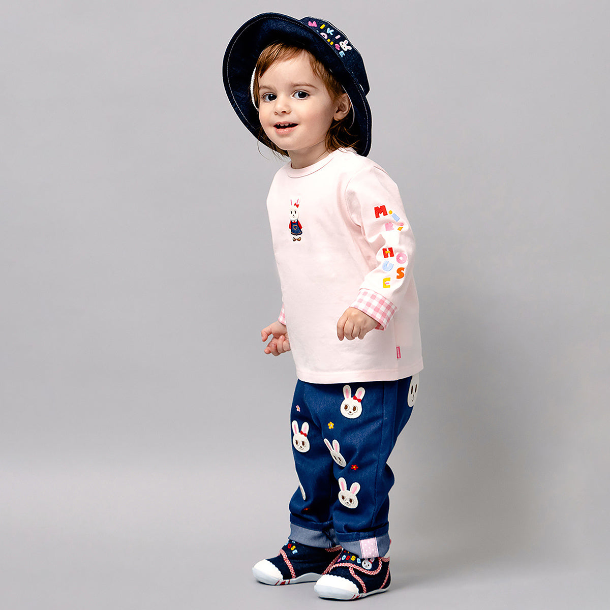 Gingham Cuffed Long-Sleeve Tee