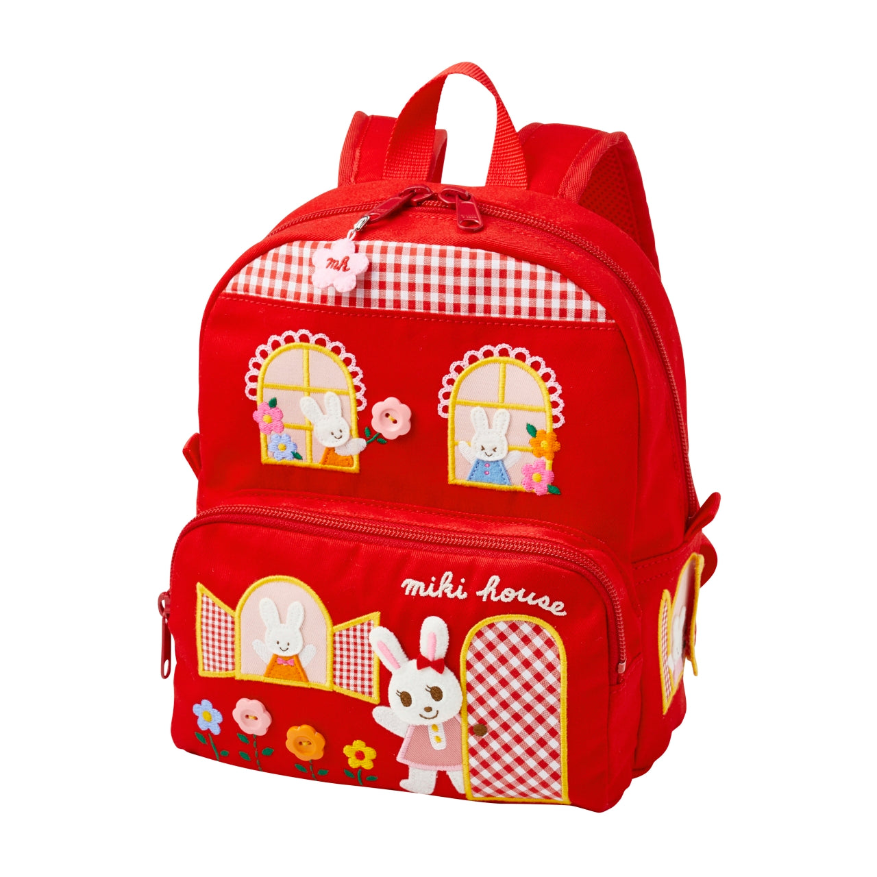 Miki House Patch-Detail Backpack - Red