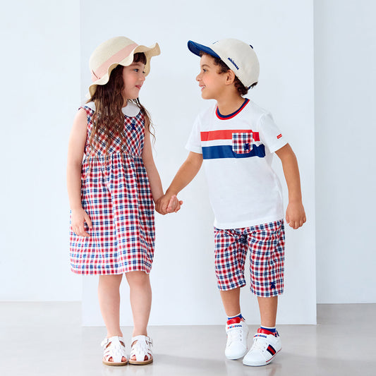 Teddy Bear Emblem Tricolor Shorts