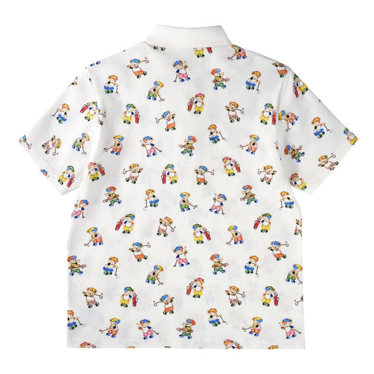 MIKI HOUSE Golf Bear All-Over Polo Shirt for Adults