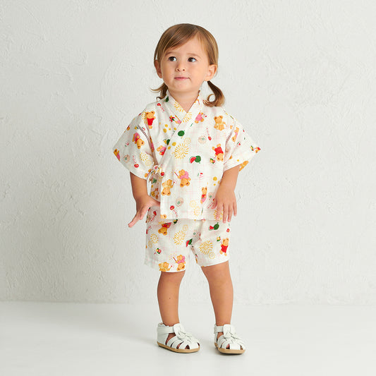 MIKI HOUSE Bear Two-Piece Kimono Jinbei
