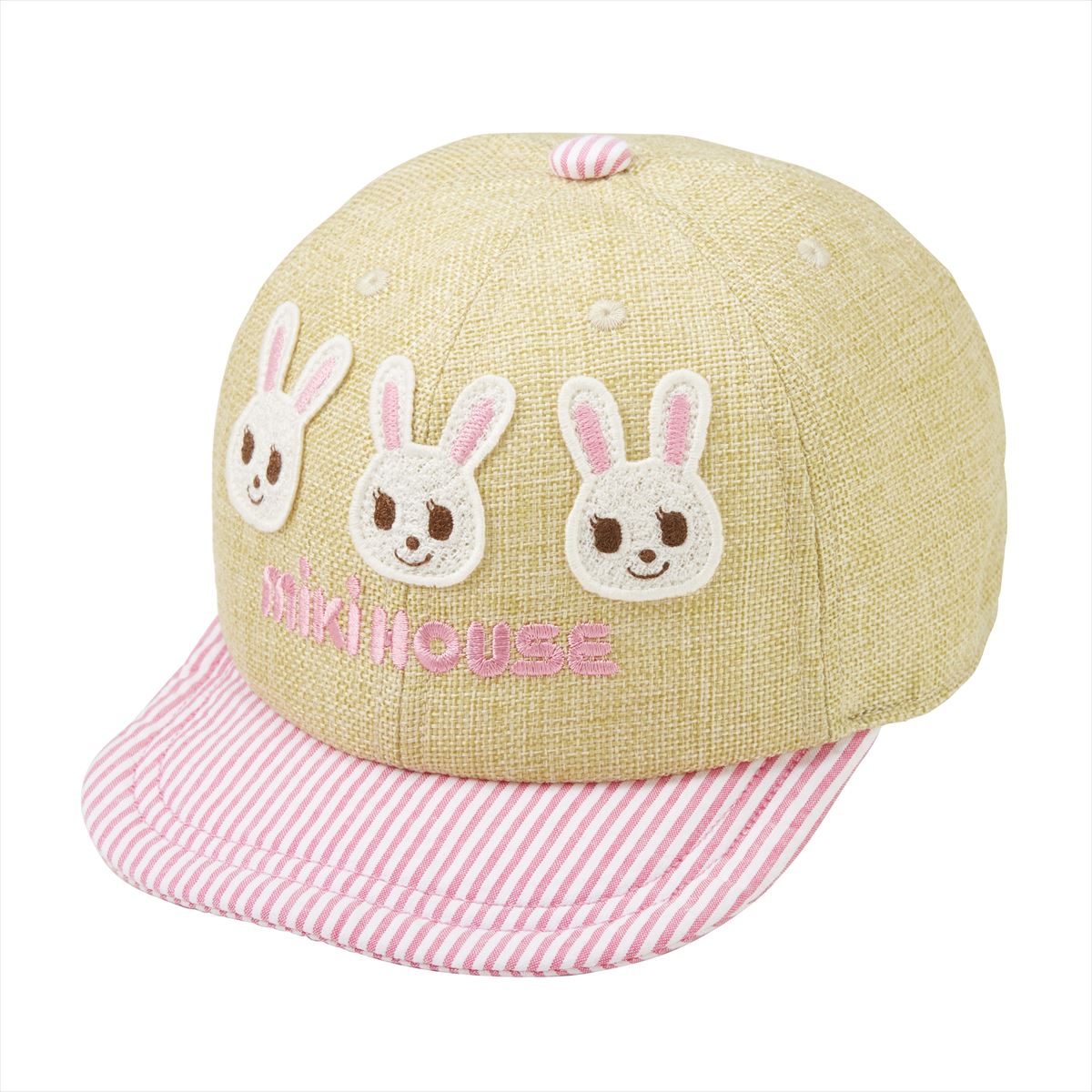 Pink Candy Striped Faux Straw Cap (UV Protection) – MIKI HOUSE USA