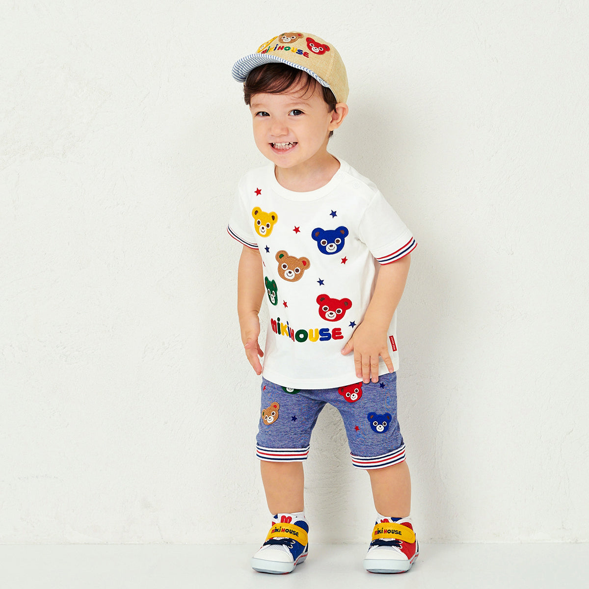 Candy Striped Faux Straw Cap (UV Protection)