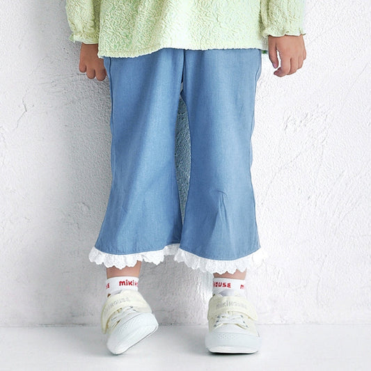 Teddy Bear Emblem Wide-Leg Pants