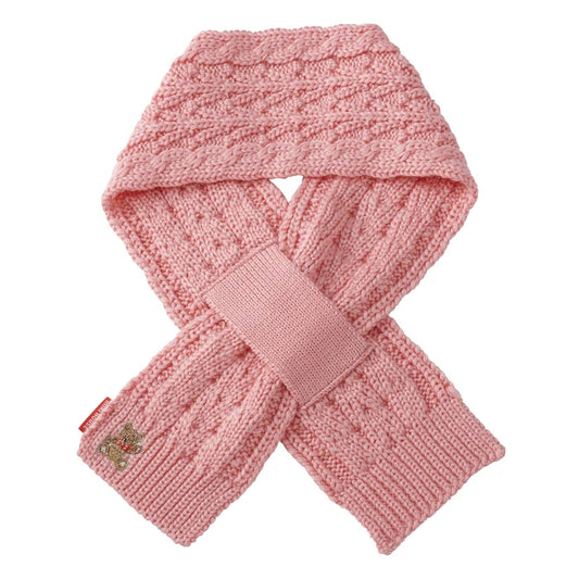 MIKI HOUSE Bear Cable Knit Scarf