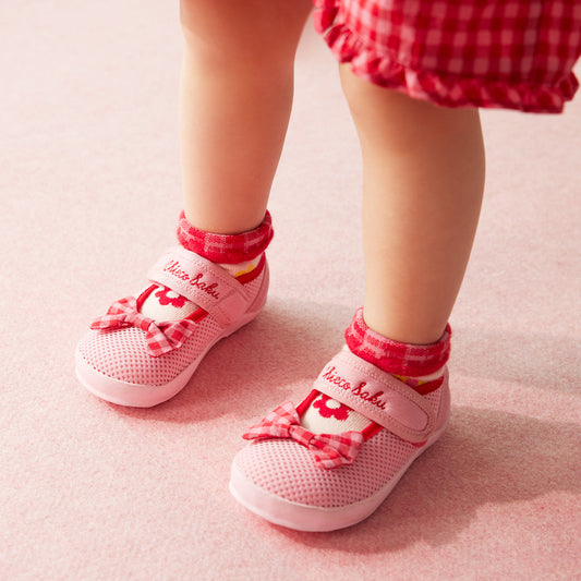 Double Raschel Mesh Sandals for Kids - Sweet Gingham Ribbon