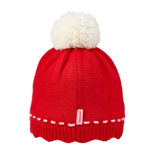 Sweet Scalloped Pom-Pom Beanie