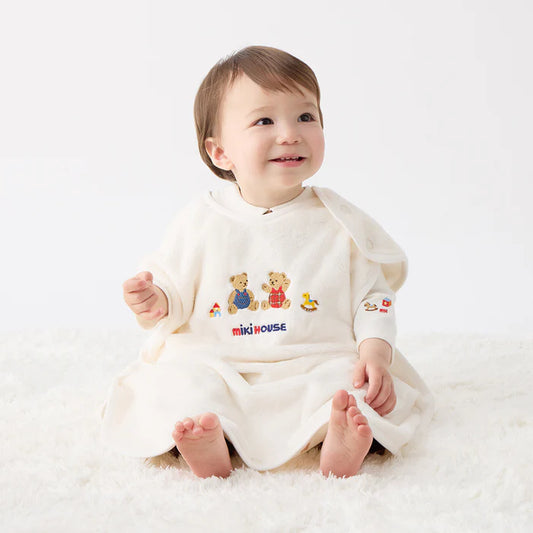 MIKI HOUSE Bear Microfur Wearable Blanket