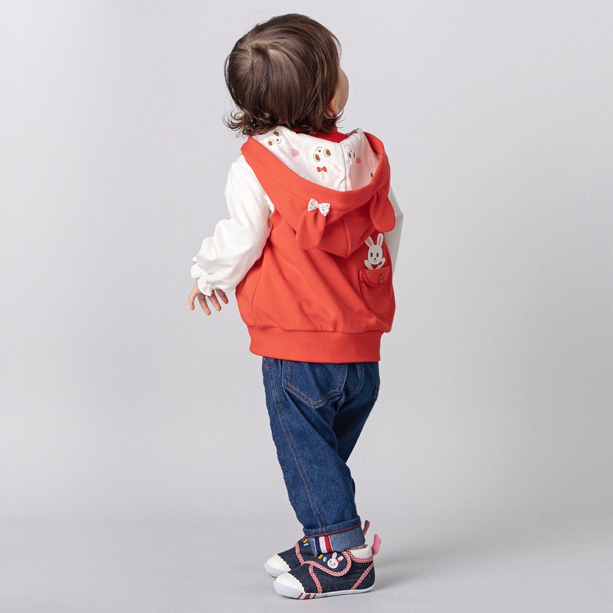 Bunny Denim First Walker Shoes - MIKI HOUSE USA