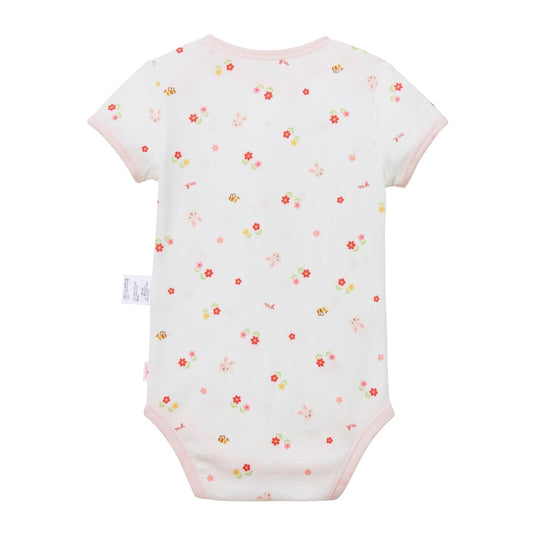 Slip-On Short-Sleeve Onesie Bodysuit-flower - MIKI HOUSE USA
