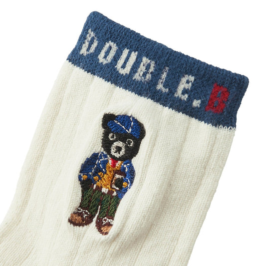 Embroidery DOUBLE_B Crew Socks - MIKI HOUSE USA