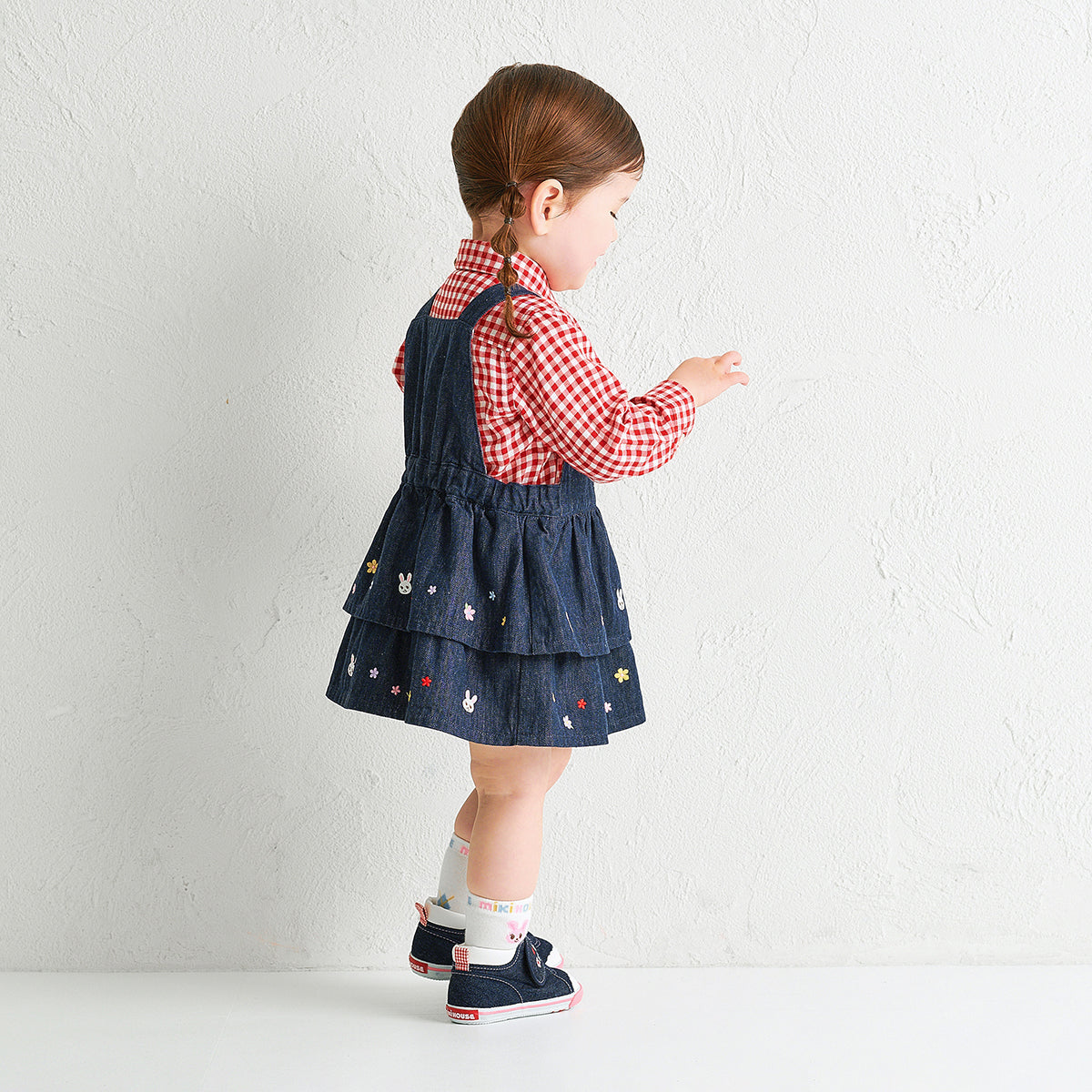 Miki House Dungaree Dress - NAVY