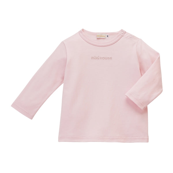 Sea Island Cotton Logo Long-Sleeve Tee - PINK