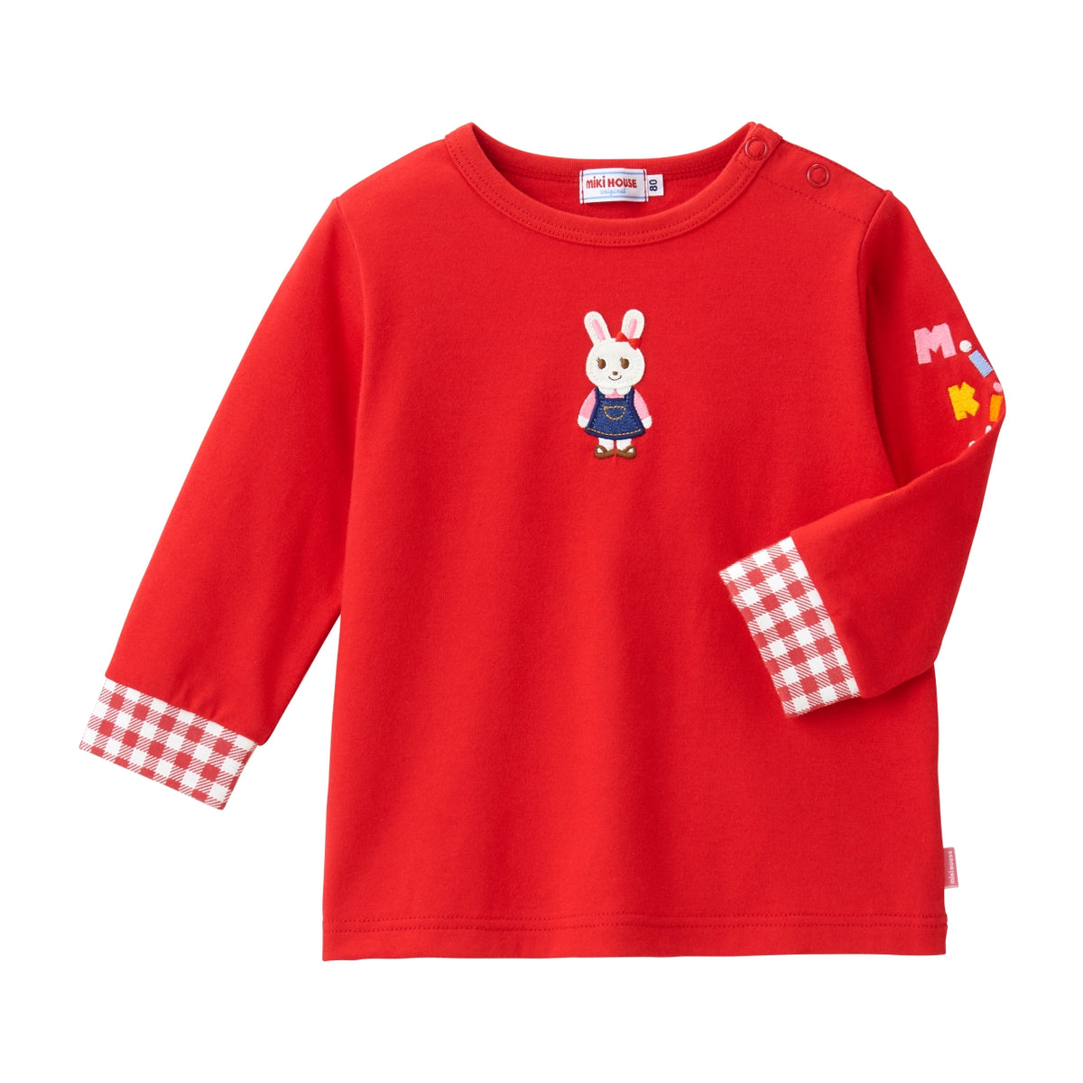 Gingham Cuffed Long-Sleeve Tee
