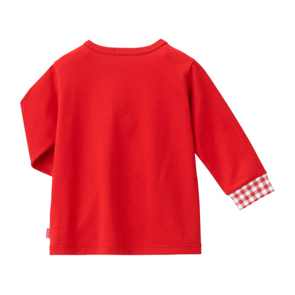 Gingham Cuffed Long-Sleeve Tee