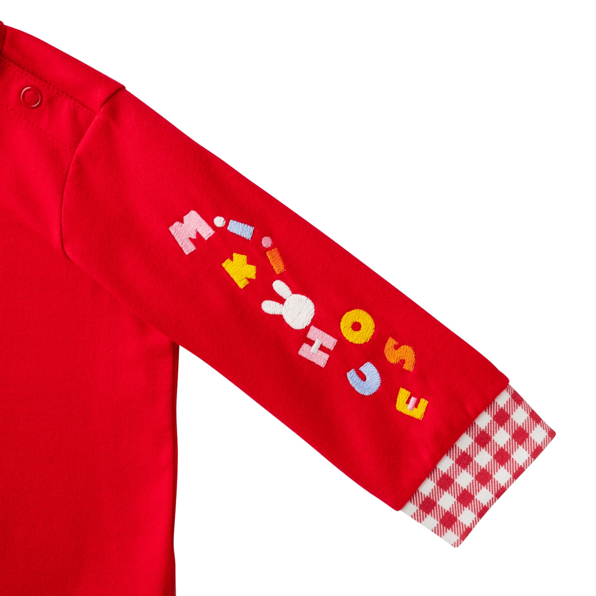 Gingham Cuffed Long-Sleeve Tee