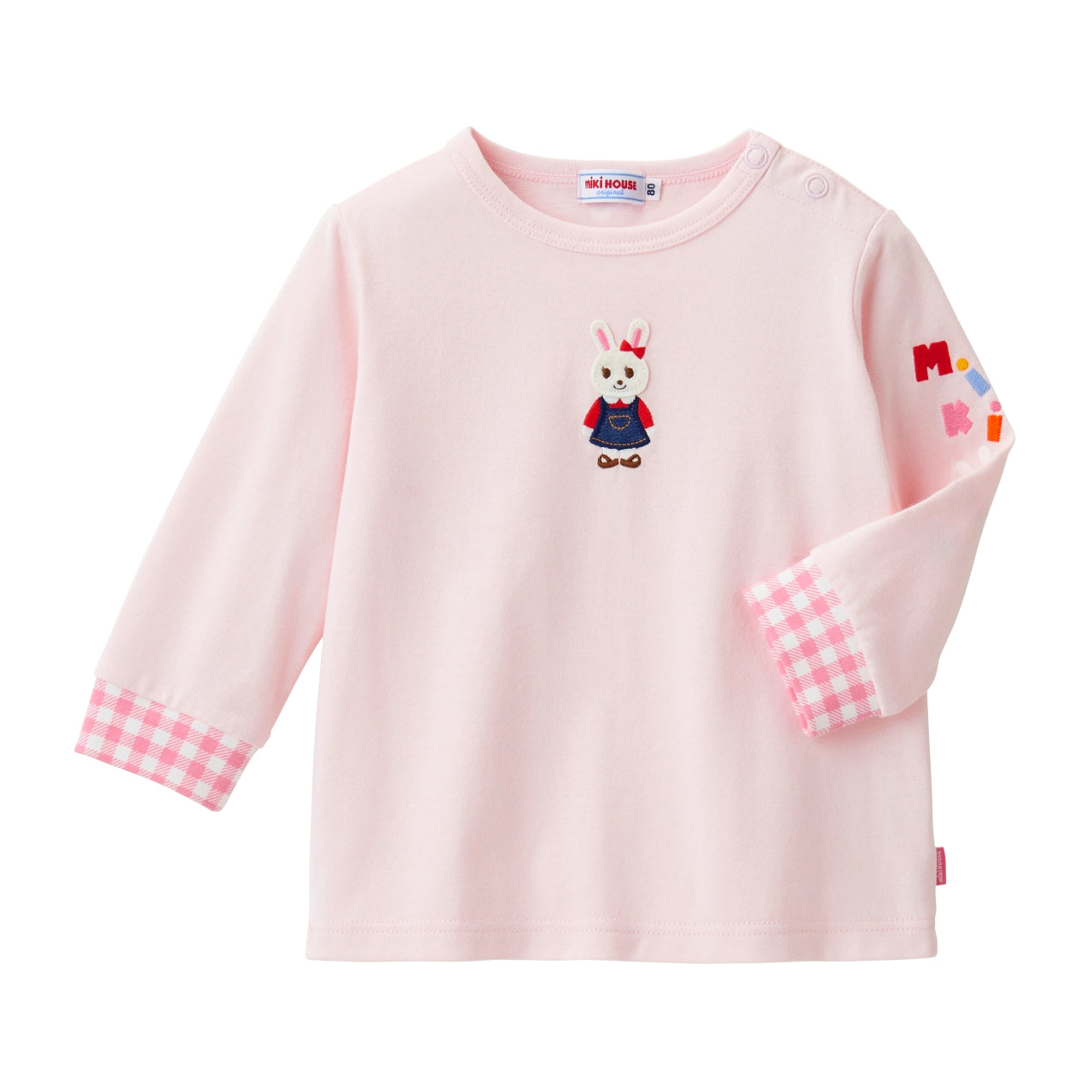 Gingham Cuffed Long-Sleeve Tee