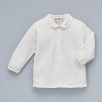Sea Island Cotton Long-Sleeve Blouse