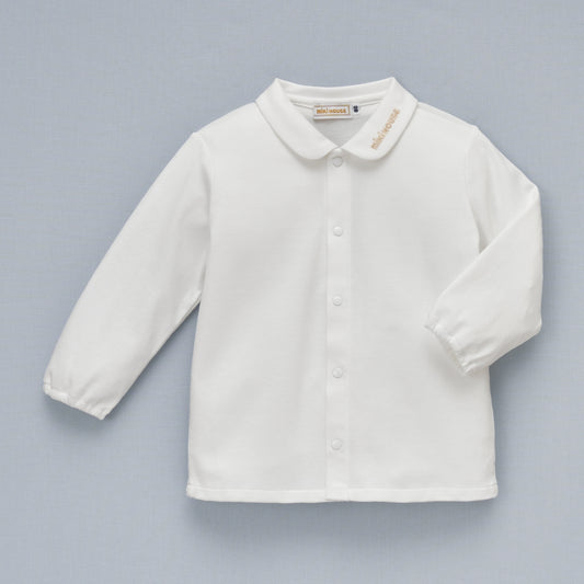 Sea Island Cotton Long-Sleeve Blouse