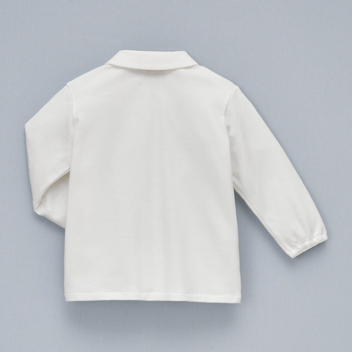 Sea Island Cotton Long-Sleeve Blouse