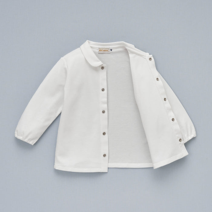 Sea Island Cotton Long-Sleeve Blouse