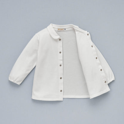 Sea Island Cotton Long-Sleeve Blouse