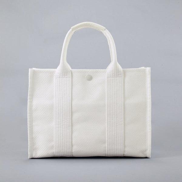 Mikawa Cotton Sashiko Weave Tote Bag - WHITE