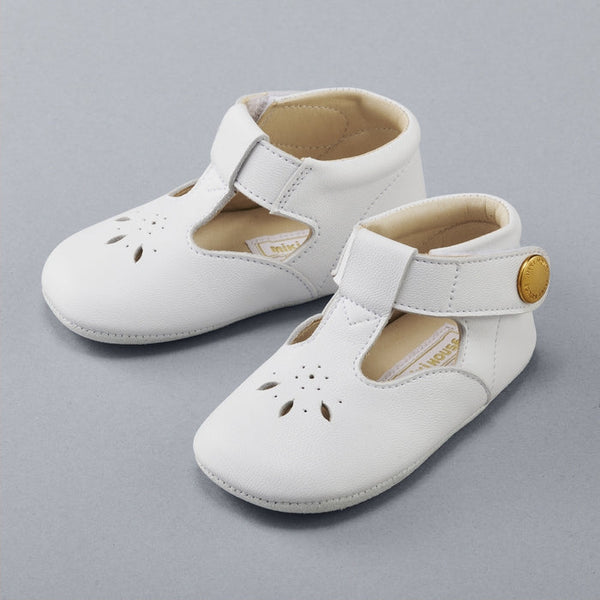 Premier Pre-Walking Leather Sandals - WHITE