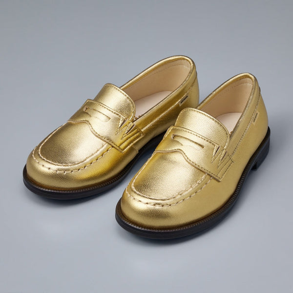 Premium Lambskin x Horsehide Loafers - GOLD
