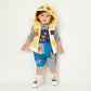 Classic MIKI HOUSE Bear Gingham Patchwork Overalls