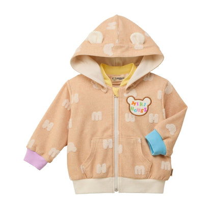Terry Cloth Jacquard Logo Zip-Up Hoodie