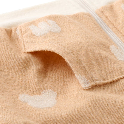 Terry Cloth Jacquard Logo Zip-Up Hoodie