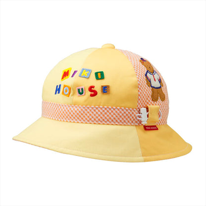 Classic MIKI HOUSE Bear Gingham Patchwork Hat (UV Protection)