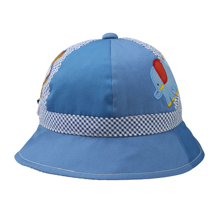 Classic MIKI HOUSE Bear Gingham Patchwork Hat (UV Protection)