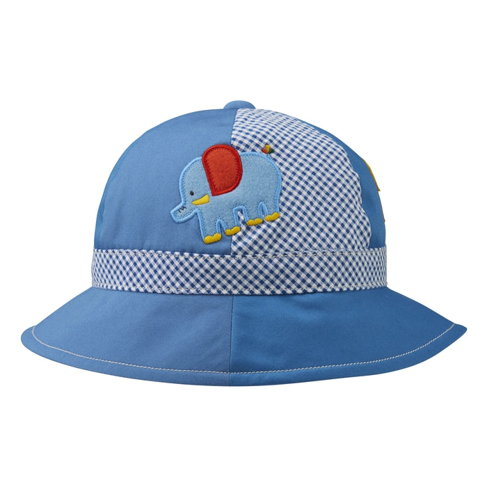 Classic MIKI HOUSE Bear Gingham Patchwork Hat (UV Protection)