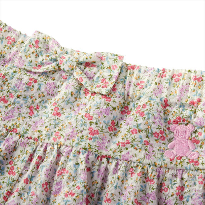 Teddy Bear Emblem Ribbon Culotte Skirt