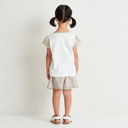 Teddy Bear Emblem Ribbon Culotte Skirt