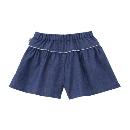 Teddy Bear Emblem Ribbon Culotte Skirt