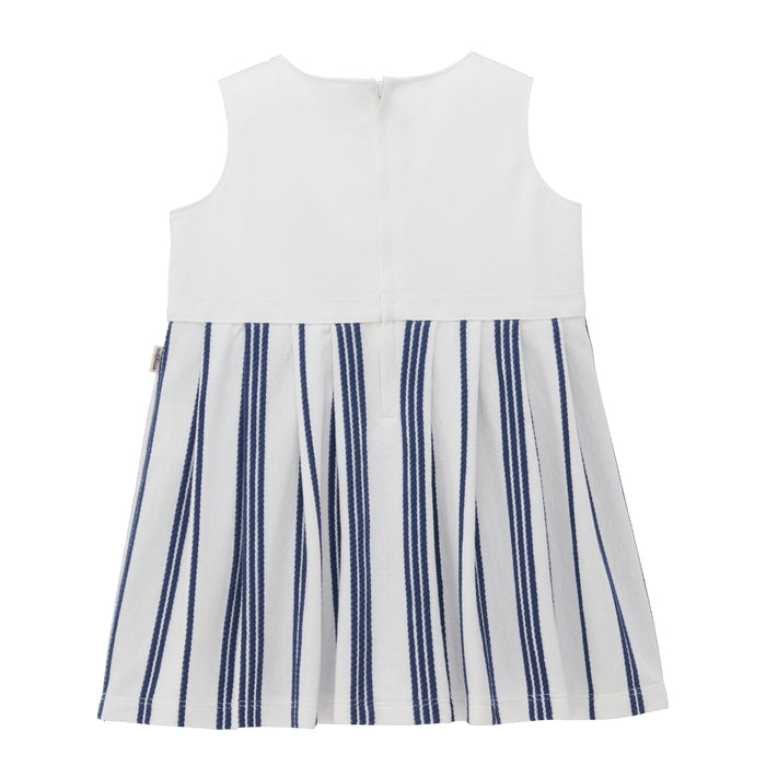 Teddy Bear Emblem Coastal Stripe Dress