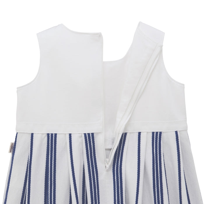 Teddy Bear Emblem Coastal Stripe Dress