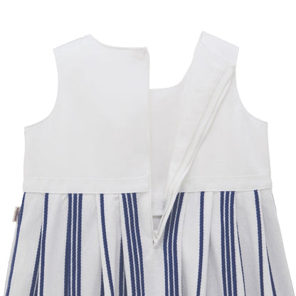 Teddy Bear Emblem Coastal Stripe Dress