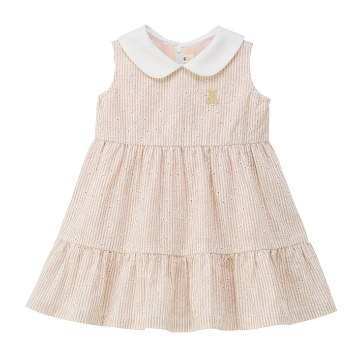 Teddy Bear Emblem Seersucker Lace Dress