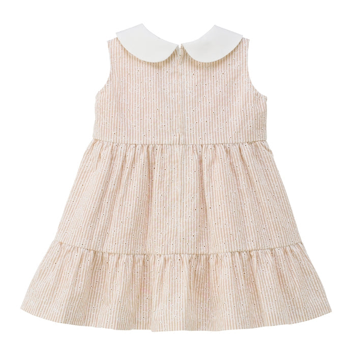 Teddy Bear Emblem Seersucker Lace Dress
