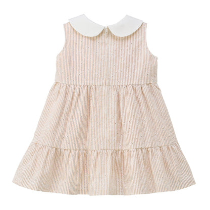 Teddy Bear Emblem Seersucker Lace Dress