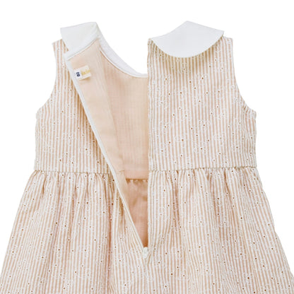 Teddy Bear Emblem Seersucker Lace Dress