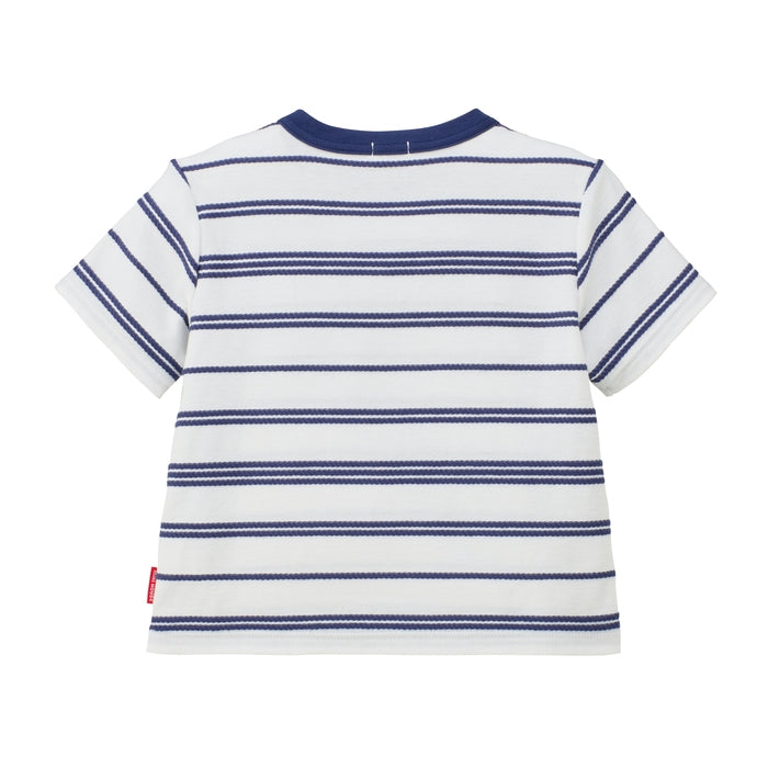 Teddy Bear Emblem Coastal Stripe Tee