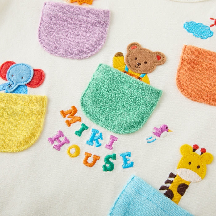 Classic MIKI HOUSE Bear Peekaboo Pocket Tee