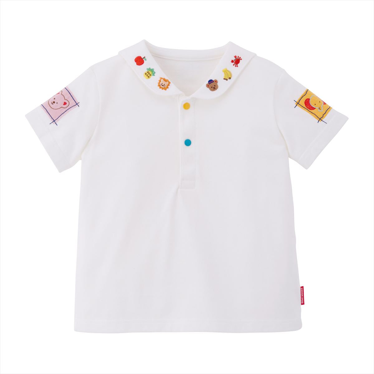 Classic MIKI HOUSE Bear Logo Sailor Collar Blouse