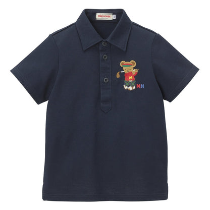MIKI HOUSE Golf Bear Polo Shirt for Kids