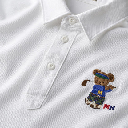 MIKI HOUSE Golf Bear Polo Shirt for Adults